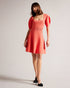 HAYLIY-Dresses-Feminine, flattering and a wardrobe staple, HAYLIY is ideal for day-to-night dressing. Cut with short puff sleeves, a square neckline and a zip fastening, this dress will be your go-to piece for bar-hopping and date nights.This product is made using FSC ® Viscose fibres. The fabric of this product is partly made of a more sustainable viscose fibre, which comes from responsibly managed forests. Skater dress Short puff sleeves Square neck Zip fastening Elasticated waistband Julia is 5'10" / 1.7